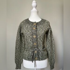 JACOB CONNEXION Y2K Green Wool Blend Cottagecore Preppy Cardigan Size M
